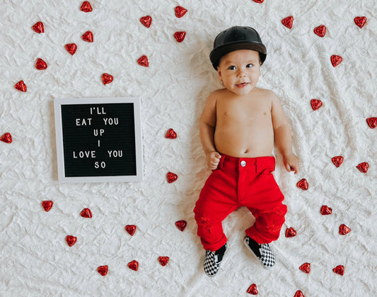 RED KIDS DISTRESSED DENIM | Raxtin clothing co - Love Sick Threads