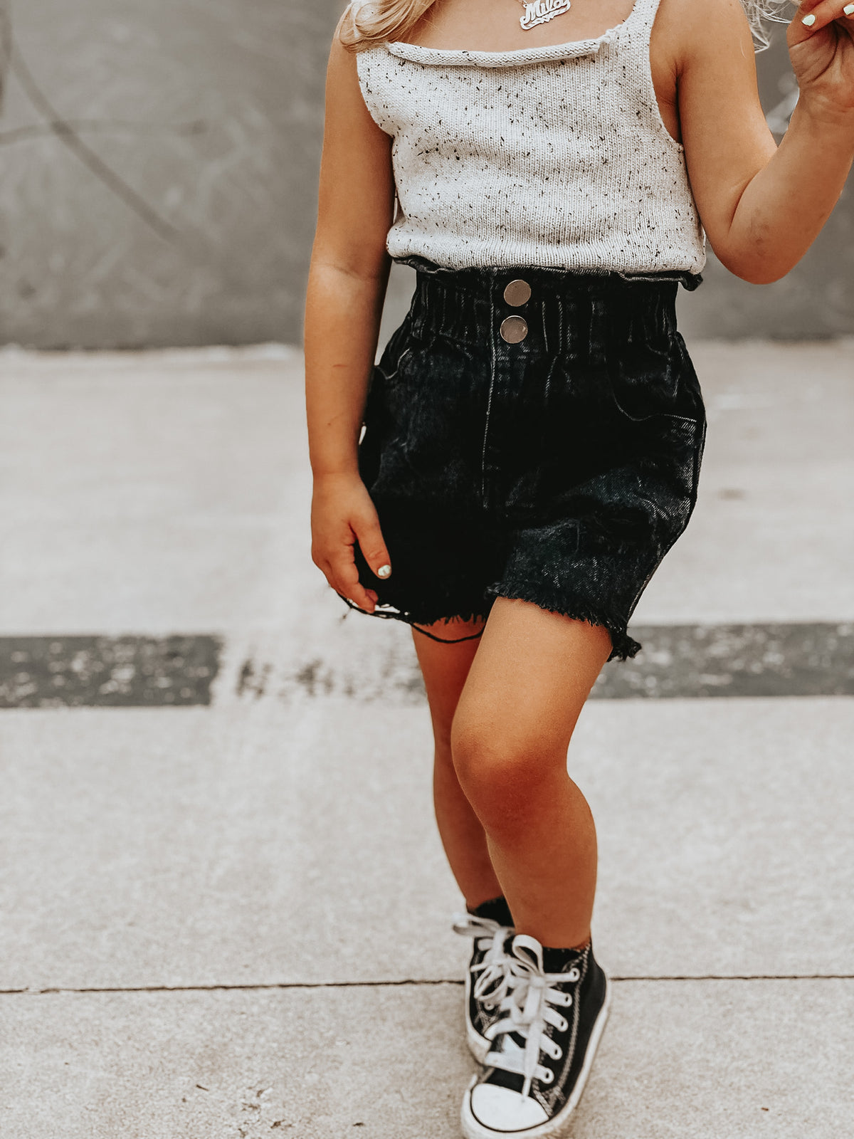 WASHED OUT BLACK BOYFRIEND SHORTIES | Raxtin clothing co