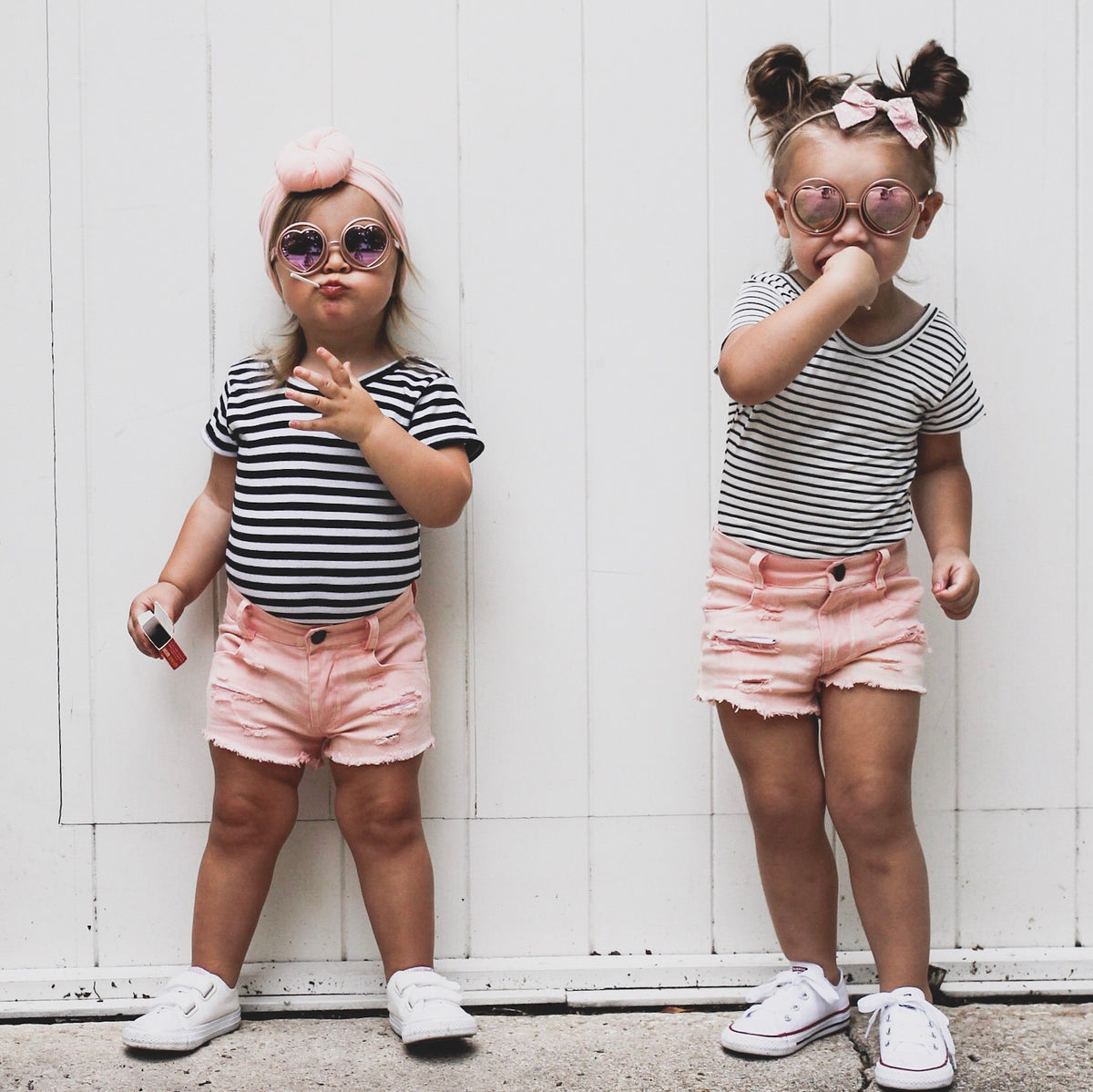 GIRLS BLUSH DENIM SHORTIES | Raxtin Clothing Co - Love Sick Threads