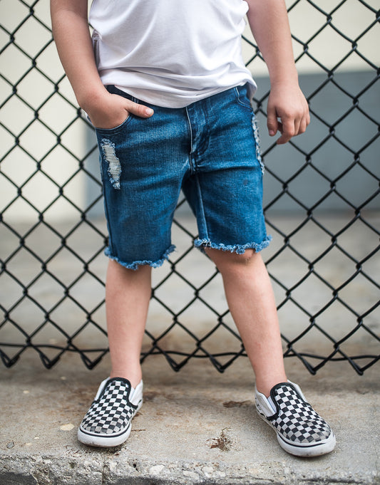 BOYS DISTRESSED DENIM SHORTS | Raxtin Clothing Co - Love Sick Threads