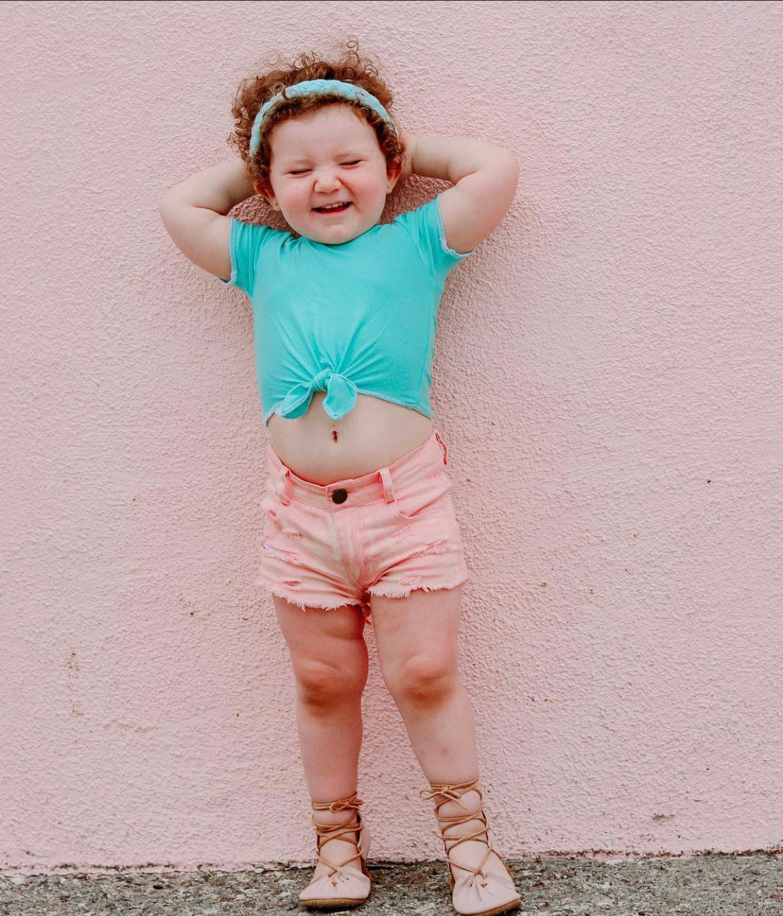GIRLS BLUSH DENIM SHORTIES | Raxtin Clothing Co - Love Sick Threads