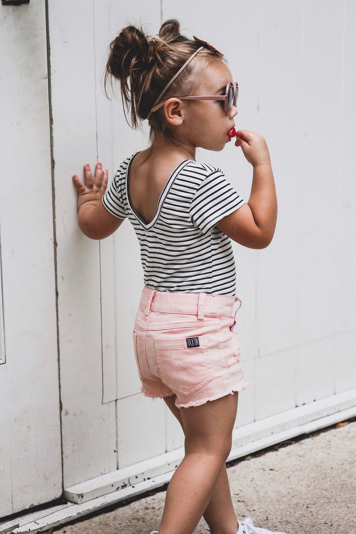 GIRLS BLUSH DENIM SHORTIES | Raxtin Clothing Co - Love Sick Threads