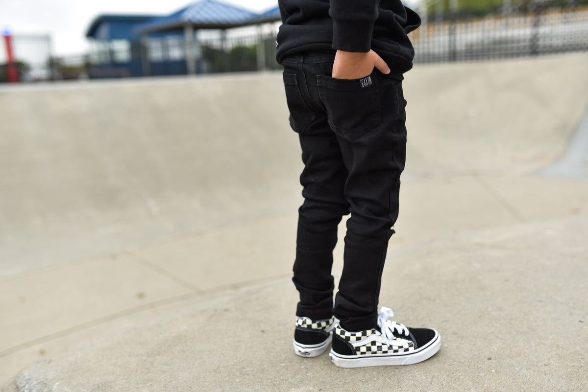 BLACK DISTRESSED DENIM | Raxtin Clothing Co - Love Sick Threads