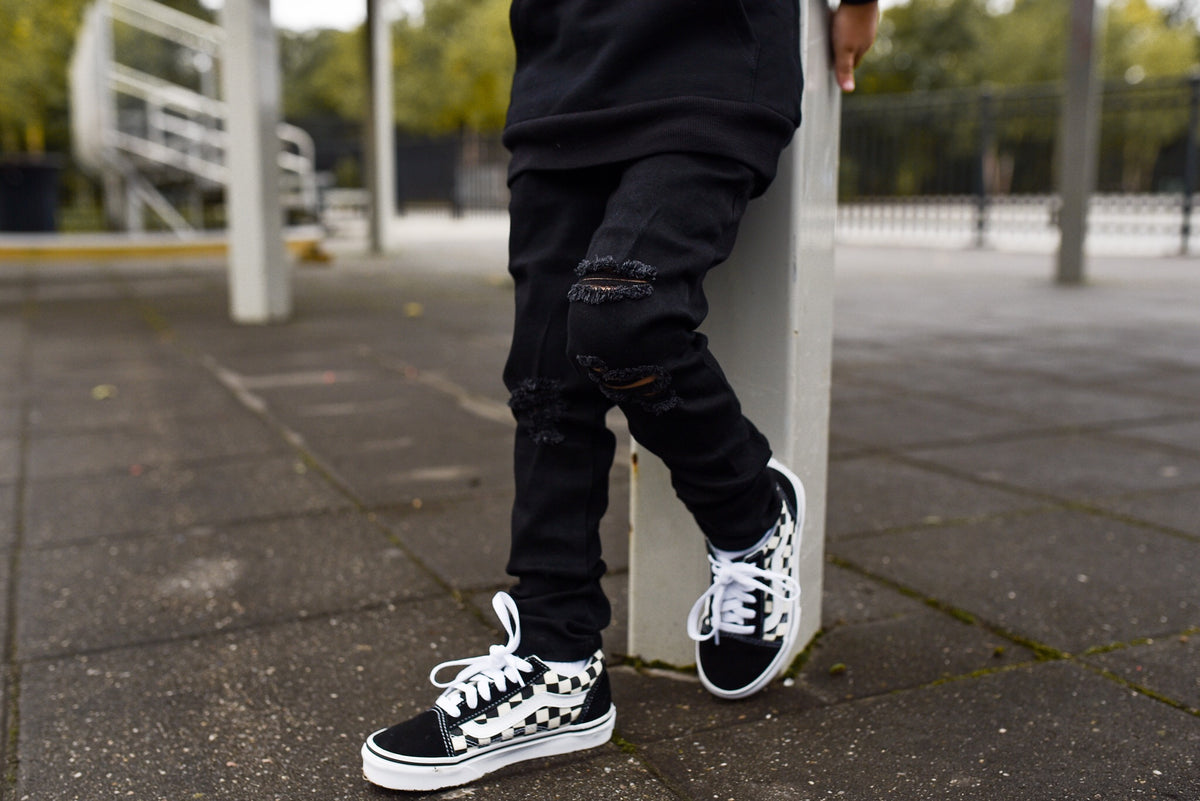 BLACK DISTRESSED DENIM | Raxtin Clothing Co - Love Sick Threads